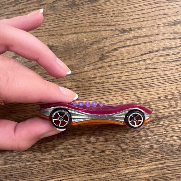 Hot Wheels Clear Speeder Die-Cast Car 2013 Mattel Bright Pink & Orange Design - Picture 4 of 5